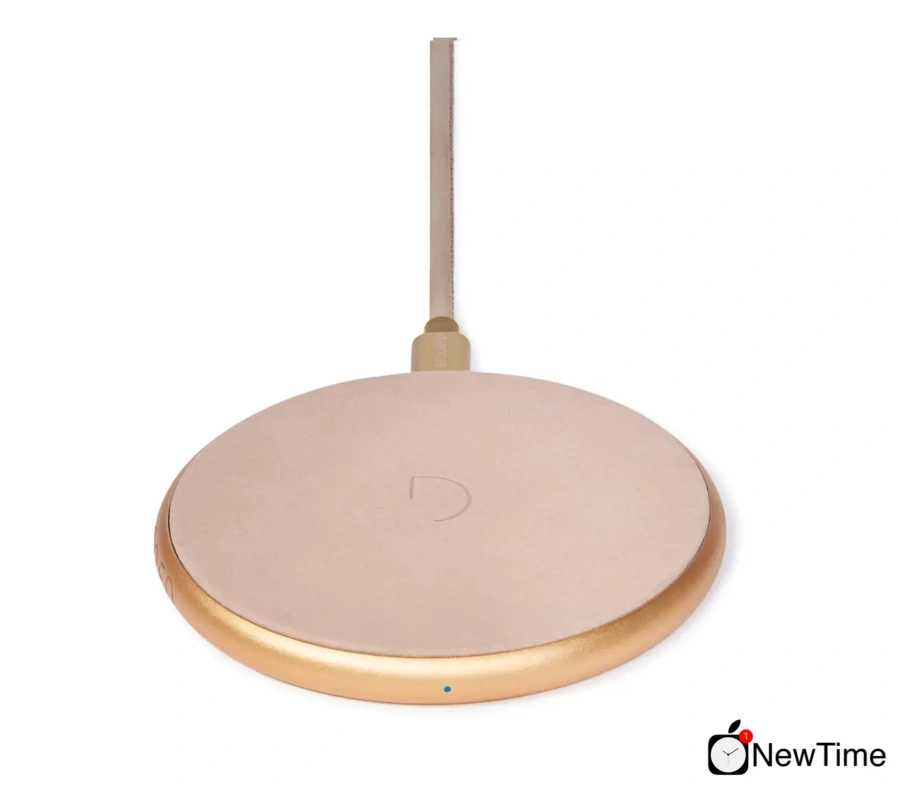 Бездротовий зарядний пристрій DECODED Wireless Fast Charger Leather Pad 10W (7.5W) Gold Metal / Rose (D9WC2GDRE)